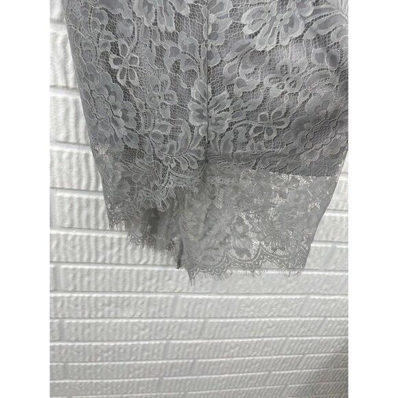 Lulus Dress Small Angel Eyes Grey Lace Midi Formal Wedding Event Mother of Bride - Picture 7 of 13